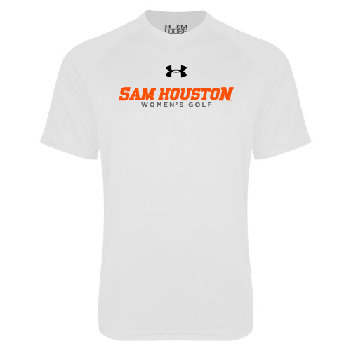  Under Armour White Tech Tee - Sam Houston Womens Golf