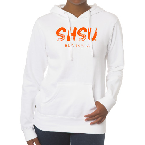  Fall Rush Ladies 60/40 White Fleece Hoodie - SHSU Brushstroke Bearkats