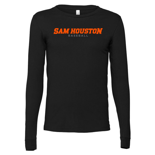  Bella + Canvas Black Jersey Cotton Long Sleeve T Shirt - Sam Houston Baseball