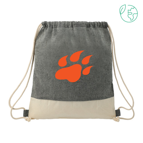  Split Recycled Cotton Natural/Black Drawstring Bag - Secondary Athletics Mark