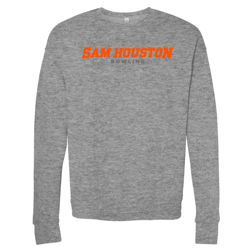  Bella + Canvas Heather Grey Fleece Crew - Sam Houston Bowling