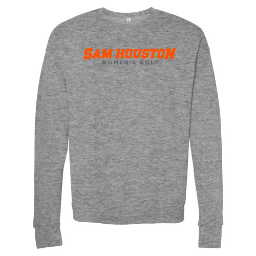  Bella + Canvas Heather Grey Fleece Crew - Sam Houston Womens Golf