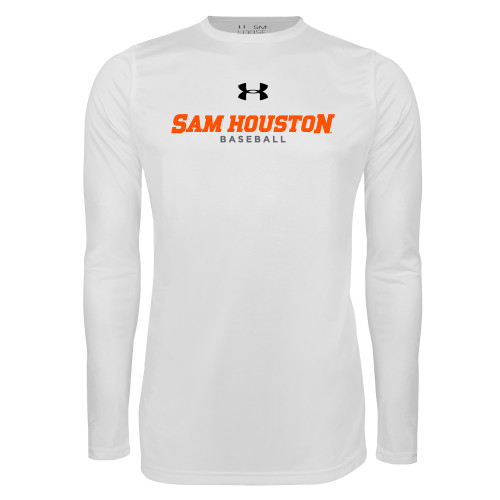  Under Armour White Long Sleeve Tech Tee - Sam Houston Baseball