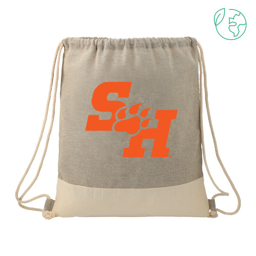  Split Recycled Cotton Grey/Natural Drawstring Bag - Primary Athletics Mark