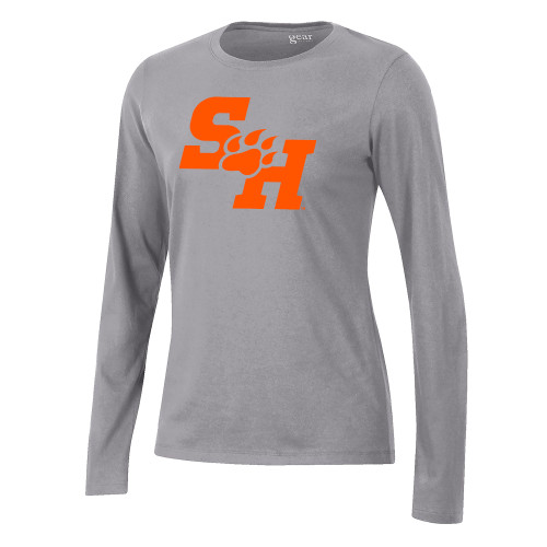  Gear Womens Oxford Heather Long Sleeve Tee - Primary Athletics Mark