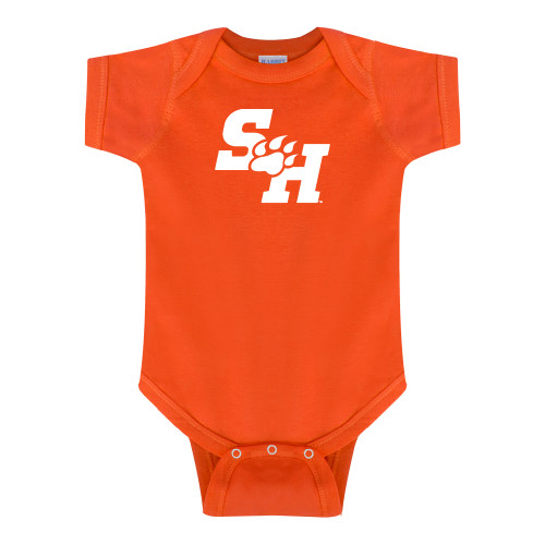  Orange Infant Onesie - Primary Athletics Mark