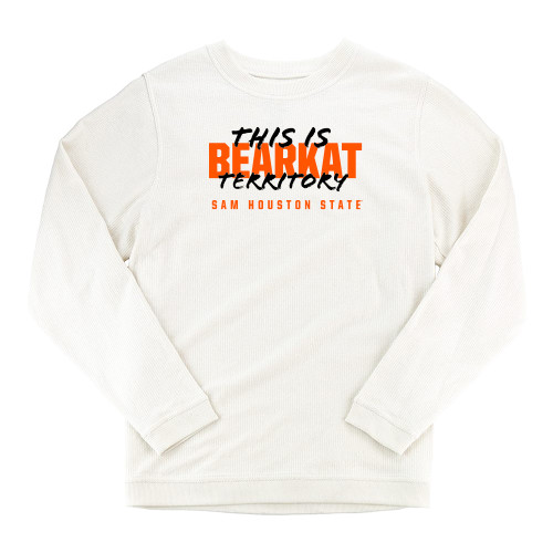  Boxercraft Womens Cream Corded Crew - This is Bearkat Territory