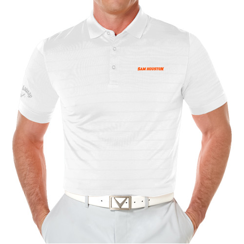  Callaway Opti Vent White Polo - Sam Houston Wordmark EMB