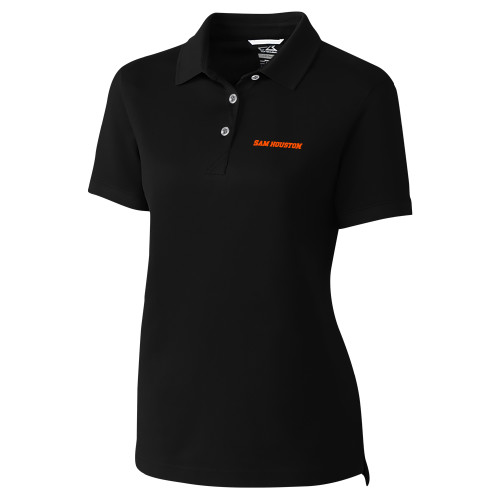  C&B Womens Black Advantage Polo - Sam Houston Wordmark EMB