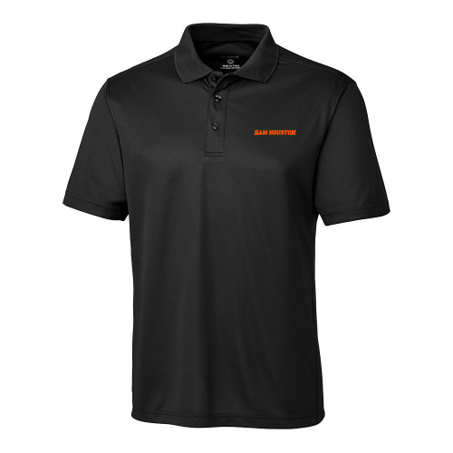  C&B Black Clique Ice Pique Polo - Sam Houston Wordmark EMB