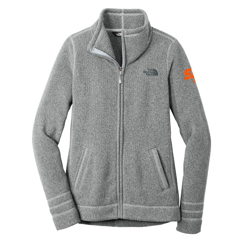  The North Face Womens Grey Heather Fleece Jacket - Primary Athletics Mark EMB