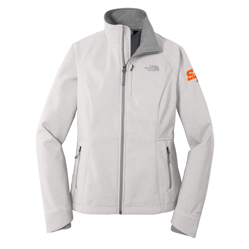  The North Face Womens Light Grey Heather Apex Barrier Softshell Jacket - Primary Athletics Mark EMB