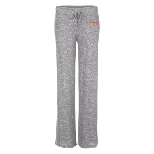  Boxercraft Womens Oxford Grey Heather Cuddle Wide Leg Pant - Sam Houston Wordmark EMB