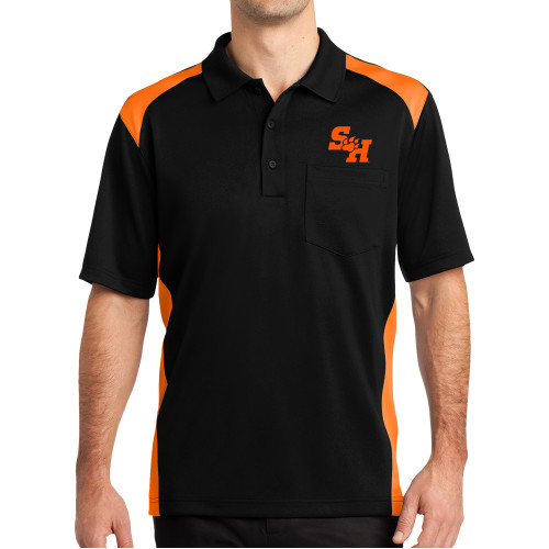  Black/Tennessee Orange Colorblock Pocket Polo - Primary Athletics Mark EMB