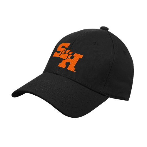  Black Structured Adjustable Pro Style Hat - Primary Athletics Mark EMB