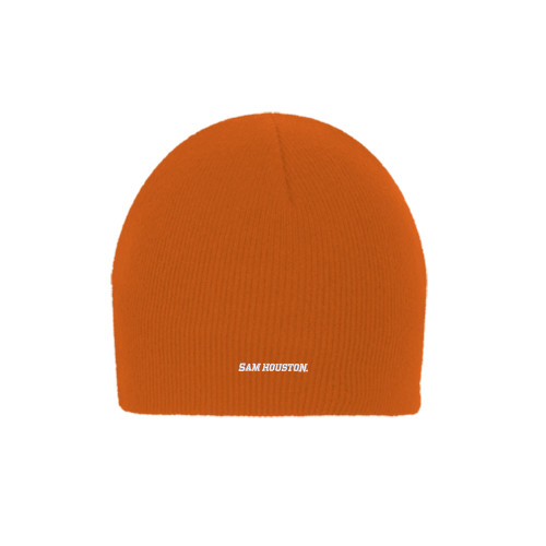  Orange Knit Beanie - Sam Houston Wordmark EMB