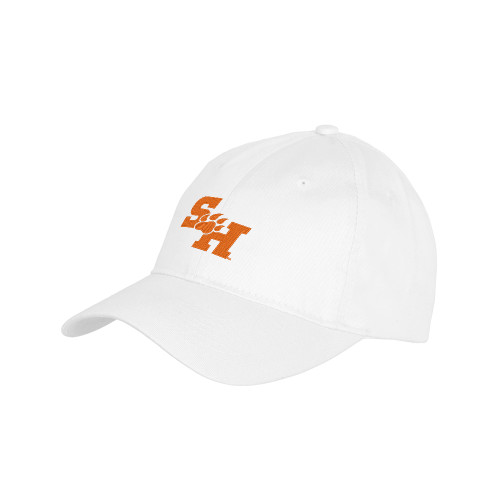  Youth White Pro Style Hat - Primary Athletics Mark EMB