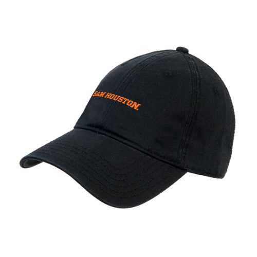  Black Unstructured Adjustable Low Profile Hat - Sam Houston Wordmark EMB