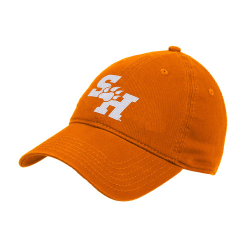  Orange Unstructured Adjustable Low Profile Hat - Primary Athletics Mark EMB