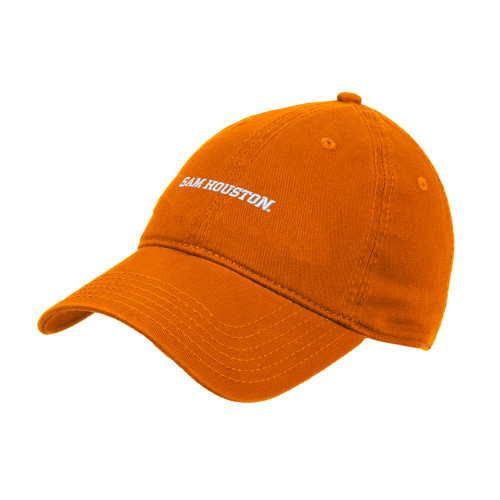  Orange Unstructured Adjustable Low Profile Hat - Sam Houston Wordmark EMB