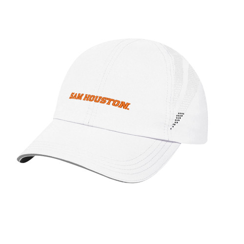  Womens White Performance Cap - Sam Houston Wordmark EMB