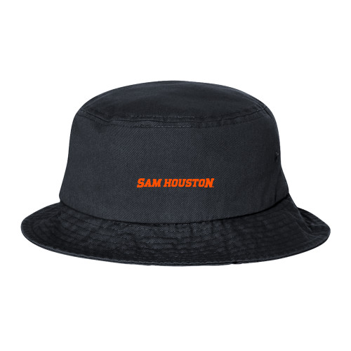  Sportsman Black Bucket Hat - Sam Houston Wordmark EMB