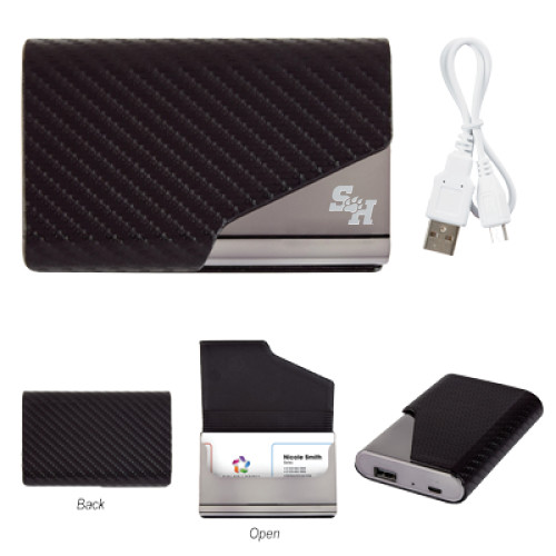  UL Listed Two in One Zeus Power Bank w/ Card Holder - Primary Athletics Mark Engraved