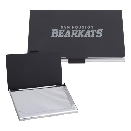  Black Metal Business Card Case - Wordmark Engraved