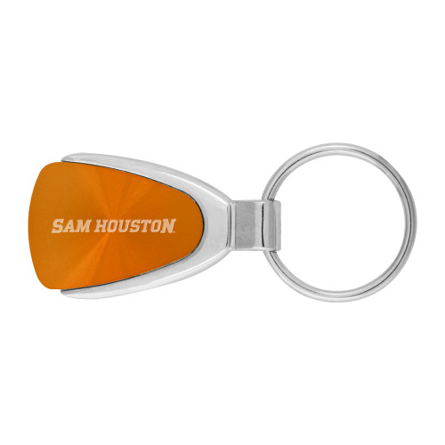  Orange Teardrop Key Holder - Sam Houston Wordmark Engraved