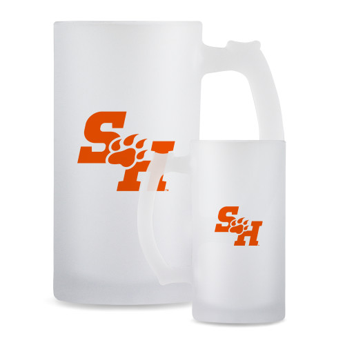  Full Color Decorative Frosted Glass Mug 16oz - Athletics Mark Pattern