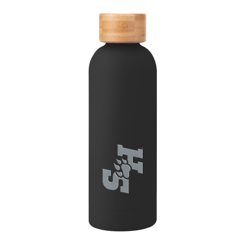  Blair Black Stainless Steel Bottle w/ Bamboo Lid 17 oz - Primary Athletics Mark Engraved