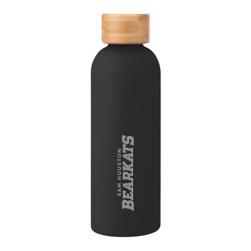  Blair Black Stainless Steel Bottle w/ Bamboo Lid 17 oz - Wordmark Engraved