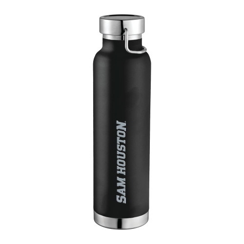  Thor Copper Vacuum Insulated Black Bottle 22oz - Sam Houston Wordmark Engraved