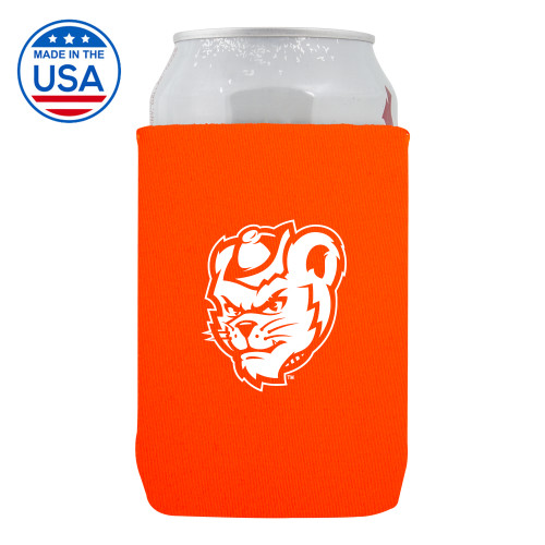  Neoprene Orange Can Holder - Bearkat Head