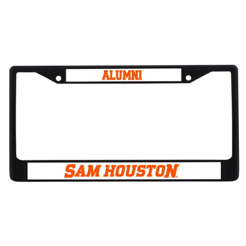  Alumni Metal License Plate Frame in Black - Sam Houston Wordmark