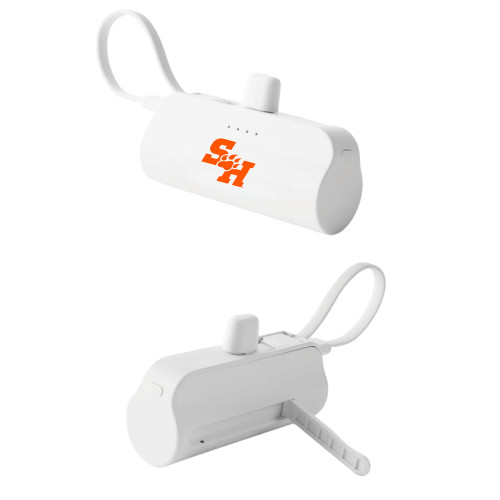  Sidekick White 4500 mAh Power Bank - Athletics Mark Pattern