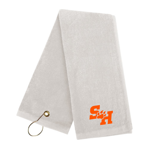  White Golf Towel - Primary Athletics Mark EMB