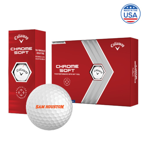  Callaway Chrome Soft Golf Balls 12/pkg - Sam Houston Wordmark