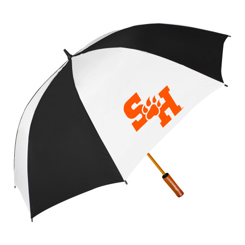  64 Inch Black/White Umbrella - Primary Athletics Mark