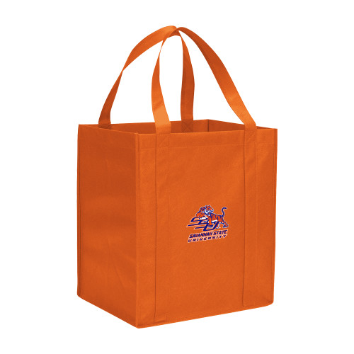  Non Woven Orange Grocery Tote - Official Logo