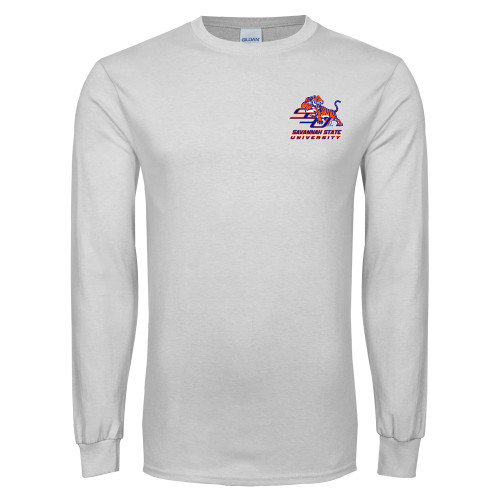  White Long Sleeve T Shirt - Official Logo