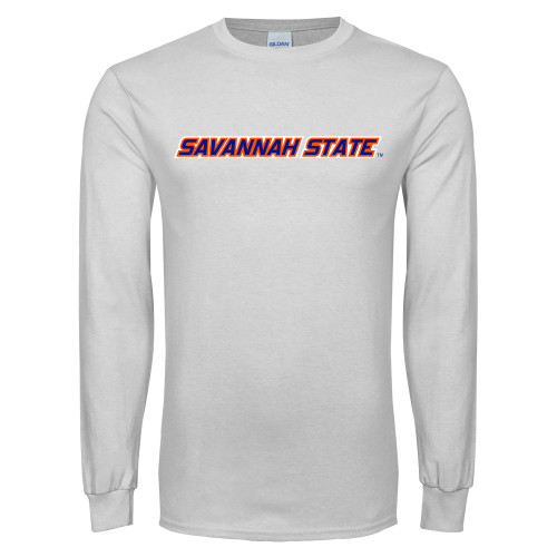  White Long Sleeve T Shirt - Wordmark