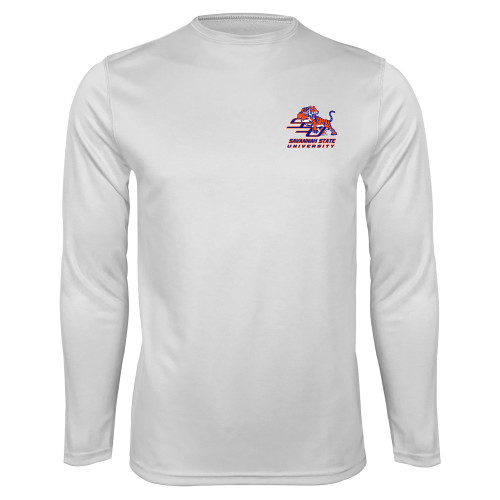  White Performance Long Sleeve Shirt - Official Logo