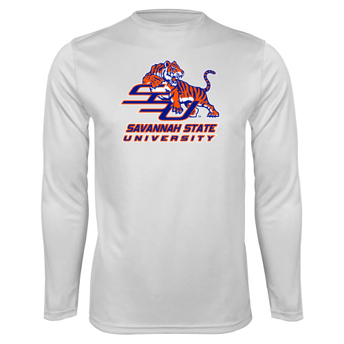  White Performance Long Sleeve Shirt - Official Logo