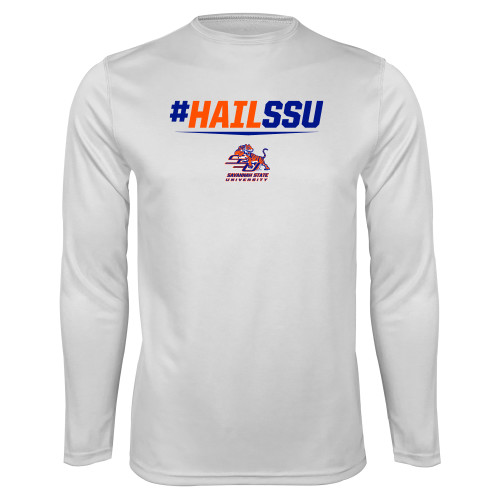  White Performance Long Sleeve Shirt - #HAILSSU