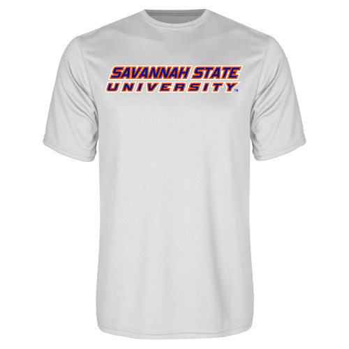  White Performance Tee - Horizontal Mark