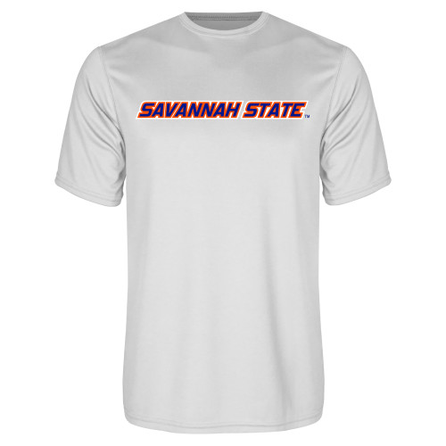  White Performance Tee - Wordmark