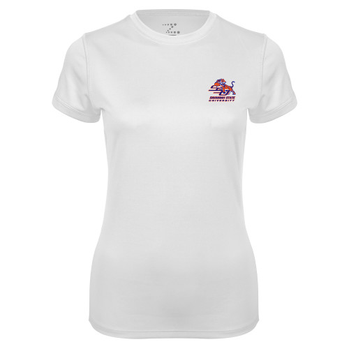  Womens White Performance Tee - Official Logo