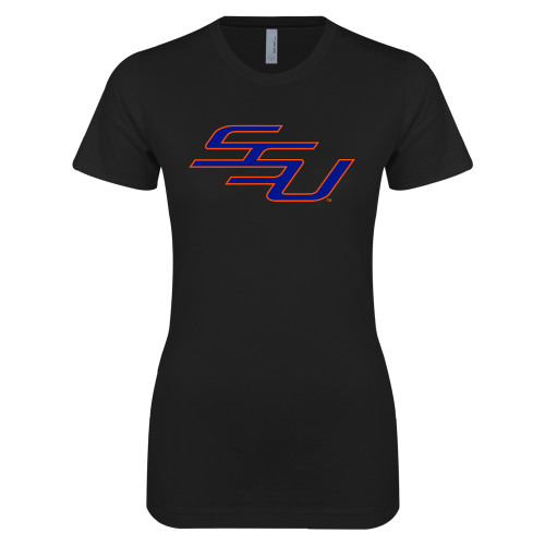  Next Level Womens Black Boyfriend Tee - SSU