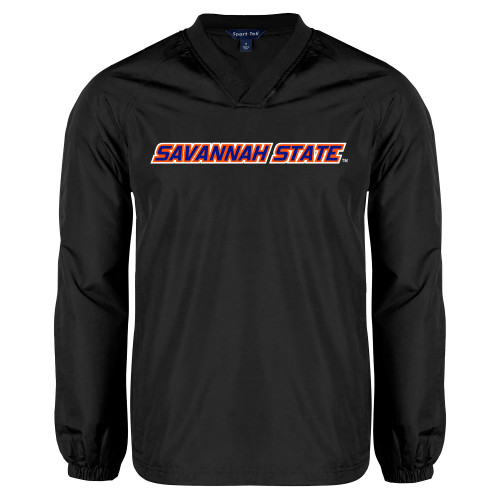  Black V Neck Raglan Windshirt - Wordmark
